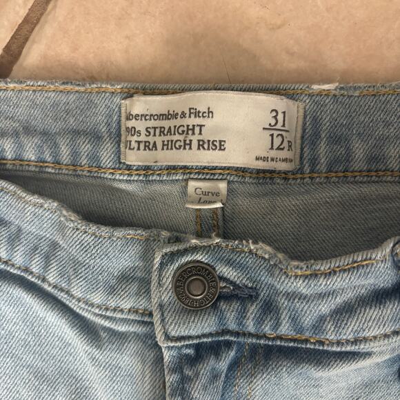 Abercrombie & Fitch The 90s Straight Jeans Blue Denim Y2K Vintage 31 - Picture 5 of 6